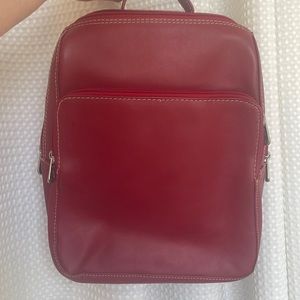 Piel Red Backpack Purse like new never used